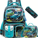 Axyaa Boys Primary School Backpack Set with Lunch Bag and Penbag