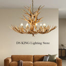 Axyaa Antler Deer Chandelier - Large Resin Hanging Light for Living Room or Loft
