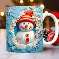 Axyaa 3D Snowman Ceramic Mug 11oz - Kids Birthday & Christmas Gift Cup