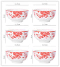 Axyaa 6PCS Ceramic Rice Bowl Set - 4.5" Round Microwave & Oven Safe Kitchen Tableware