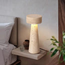 Axyaa Travertine LED Table Lamp for Indoor Decor, Natural Stone Desk Light for Home Décor
