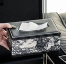Axyaa Leather Tissue Box & Remote Control Storage: High-End Light Luxury Desktop Organizer