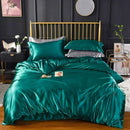 Axyaa Silky Satin Queen Duvet Cover Set - Luxury King Size Bedding