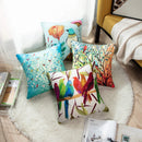 Axyaa Bird Flower Linen Pillowcase Sofa Cushion Cover Home 40x40-60x60