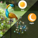 Axyaa Peacock Solar Garden Lamp: Outdoor Decorative Light, Auto On/Off, Waterproof, Solar Powered