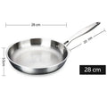 Axyaa 304 Stainless Steel Wok Frying Pan 28/30cm NonStick for Gas Stove Induction