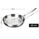 Axyaa 304 Stainless Steel Wok Frying Pan 28/30cm NonStick for Gas Stove Induction