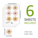 Axyaa Daisy Floral Wall Stickers: Kids Room & Living Room Cartoon Flowers Decals
