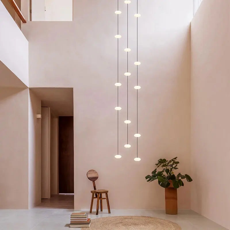 Nordic LED Staircase Chandelier by Axyaa - Modern Home Lighting for Living Room & Attic