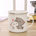 Axyaa Cute Animal Enamel Cup Breakfast Mug Set
