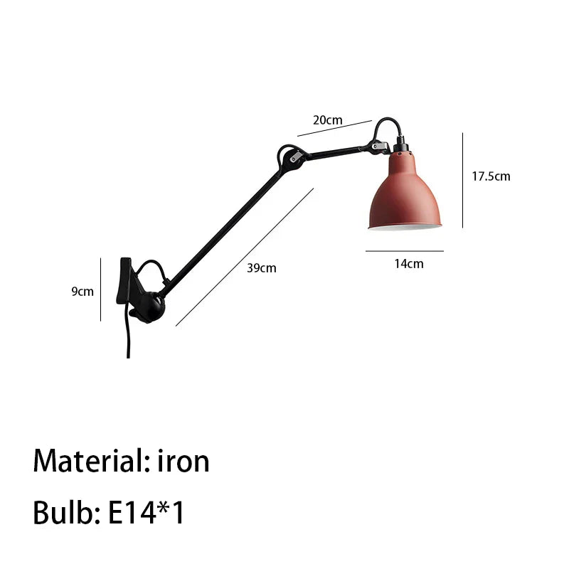 Axyaa Rotatable E14 Reading Wall Lamp for Bedroom Parlor Lighting