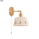 Axyaa Ceramic LED Wall Lamp with Pull Chain Switch, Up Down Rotation
