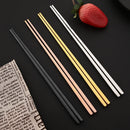 Axyaa 8-Piece Black Stainless Steel Cutlery Set with Sushi Sticks and Korean Chopsticks