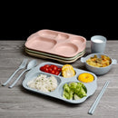 Axyaa Plastic Student Dinner Plate with Multiple Compartments and Anti-fall Design