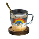 Axyaa Rainbow Glass Coffee Mug 280ml - Heat-resistant Tea Cup with Handle