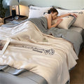 Axyaa Embroidered Silk Bedspread Quilt - Luxury Breathable Comforter