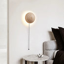 Axyaa Half Round LED Bedside Wall Lamp - Natural Yellow Stone Decor
