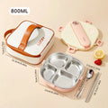 Axyaa Stainless Steel Lunch Box Set with Compartments - Portable and Leak-proof