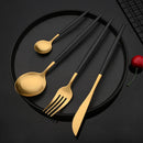 Axyaa 24-Piece Stainless Steel Cutlery Set - Matte Silver Western Flatware Tableware