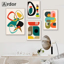 Axyaa Abstract Geometry Color Block Canvas Wall Art Print Living Room Decor