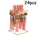 Axyaa 24-Piece Ceramic Tableware Set with Storage Rack Gift Box