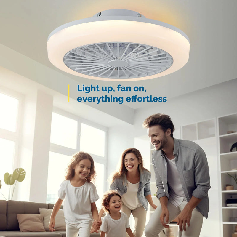 Axyaa Smart Ceiling Fan-Light Combo, Remote Control, 6-Speed, Silent Operation