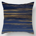 Axyaa Blue Geometric Marble Pillow Cover - Decorative Throw Cushion Case