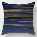 Axyaa Blue Geometric Marble Pillow Cover - Decorative Throw Cushion Case