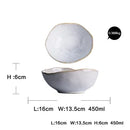Axyaa Nordic Ceramics Irregular Shape Bowls Plates Set