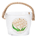 Axyaa Hand-painted Glass Fruit Plate Rattan Portable High-end Coffee Table Basket