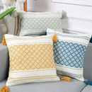 Axyaa Boho Diamond Jacquard Cushion Cover with Tassels for Home Decor
