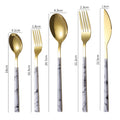Axyaa Marble Pattern Stainless Steel Cutlery Set - 5Pcs Western Dinnerware