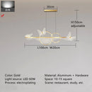 Axyaa Nordic Light Luxury LED Chandelier - Modern Black/Gold Butterfly Design