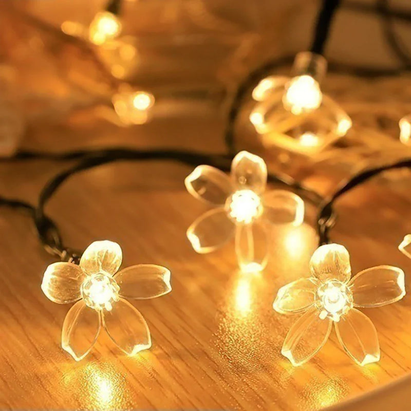 Solar Flower Lights Outdoor Garden Fairy Cherry Blossoms String Lights by Axya