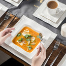 Axyaa 30/60 Piece Porcelain Tableware Set for 6/12, Cups, Saucers, Plates - MALACASA Series