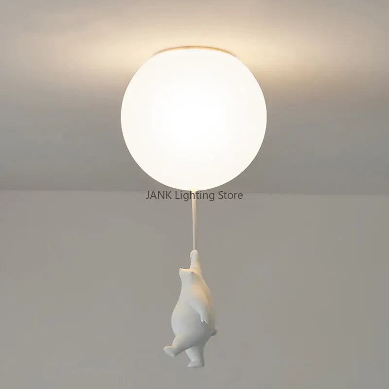 Axyaa Cartoon Balloon Panda Polar Bear Ceiling Light - LED Chandeliers for Kids Bedroom