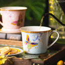Axyaa Ceramic Butterfly Coffee Cup with Lid | Exquisite Afternoon Tea Floral Mug