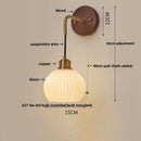 Axyaa Modern Copper Adjustable LED Wall Light with Pull Chain Switch