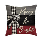 Axyaa Merry Christmas Joy Xmas Trees Red Pillow Covers 45x45CM