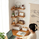 Axya Solid Pine Corner Shelf Tripod for Wall, No Perforating, Partition Storage
