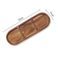 Axyaa Acacia Wood Three-Grid Side Dish for Japanese Pickles and Sauces