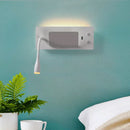 Axya USB Fast Charging Bedside Wall Lamp with Spotlight and Phone Bracket
