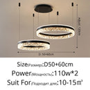 Axyaa LED Rings Chandelier - Acrylic Living Room Hanging Light