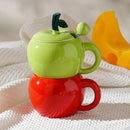 Axyaa Apple Ceramic Coffee Cup Set for Couples - Creative Christmas Gift