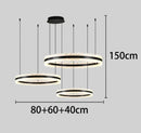 Axyaa Modern Ring Stairs LED Chandeliers for Living and Dining Room Lighting