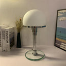 Axyaa Frosted Glass Bauhaus Desk Lamp Silvery Body LED Lights