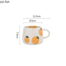 Axya Cartoon Fruit Pattern Ceramic Tea Coffee Cups Juice Breakfast Mugs