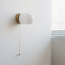 Nordic Glass LED Wall Sconce by Axyaa w/Switch - White Bedside Lamp