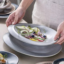 Axyaa Oval Ceramic Fish Plate Dessert Sushi Dish Specialty Tableware