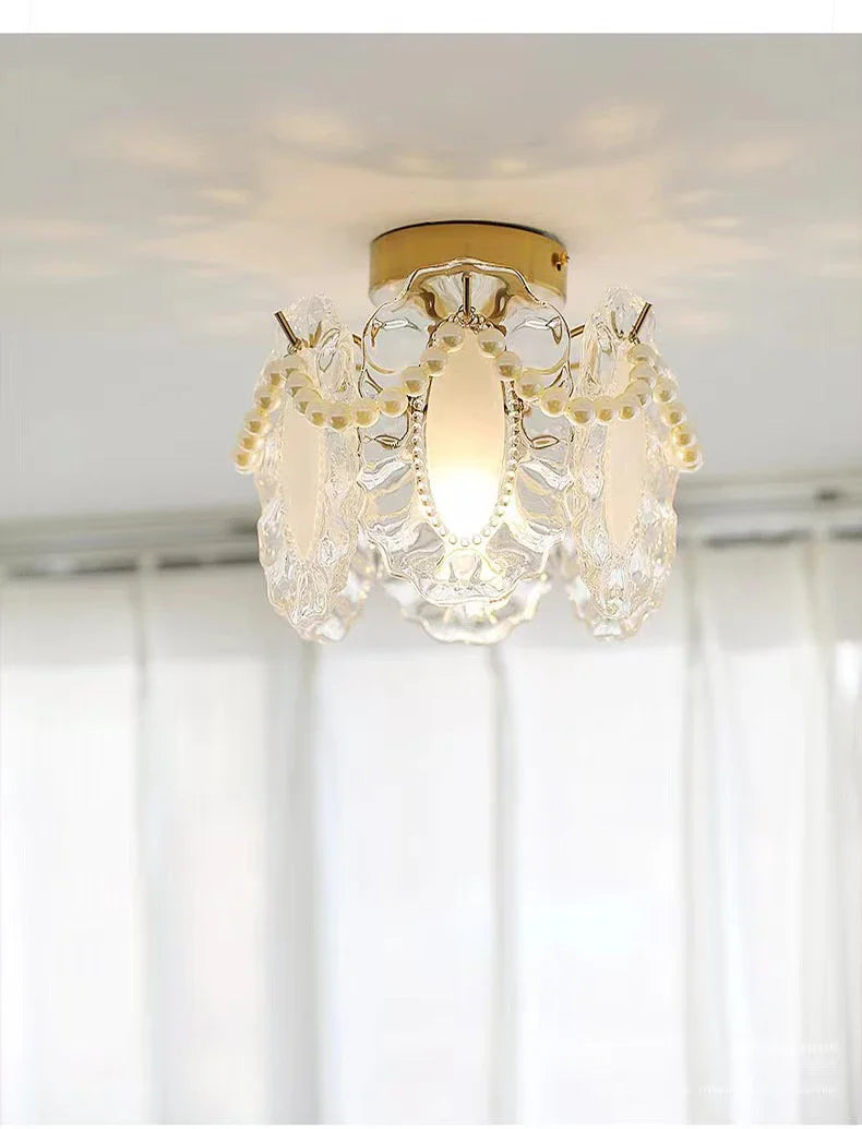 Axyaa Glass Shade Light Luxury Ceiling Lamp - Modern Minimalist Design